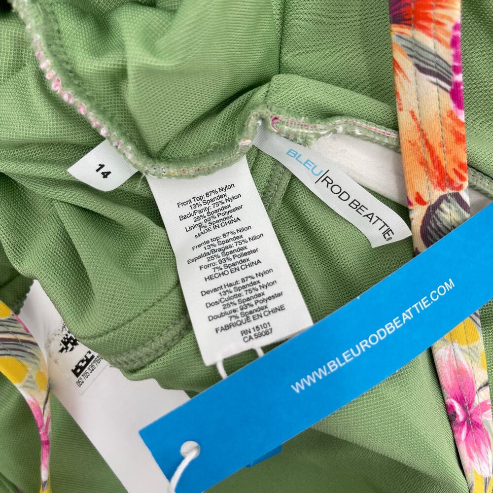 BLEU BY ROD BEATTIE Swimsuit Size 14 Paradiso High Neck Keyhole One-Piece NWT - Picture 6 of 16